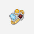 925 STERLING SILVER LE MESH RING WITH MULTICOLOR