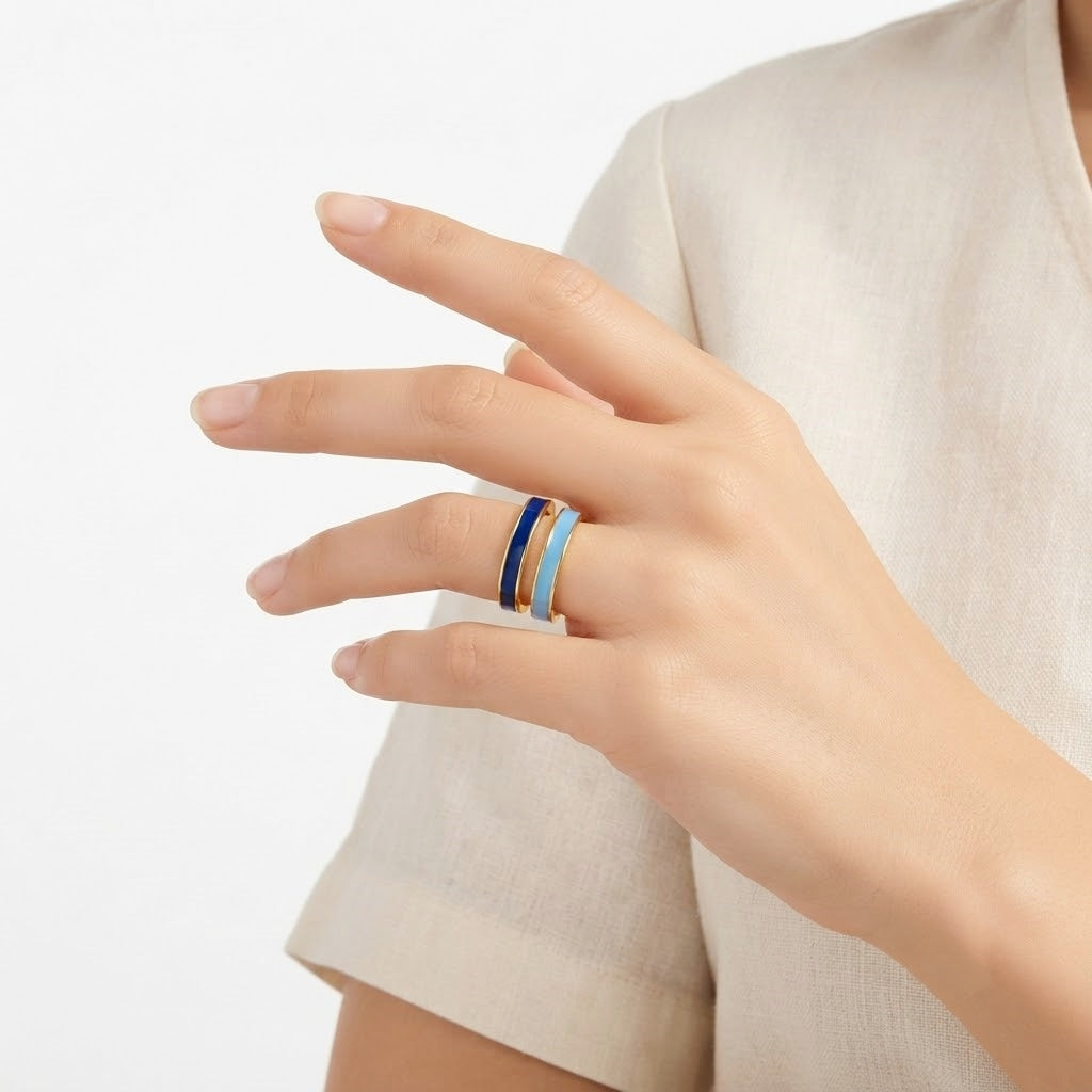 925 STERLING SILVER ENAMELED RING