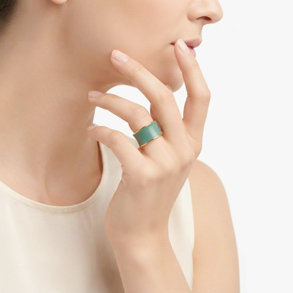 925 STERLING SILVER ENAMELED RING