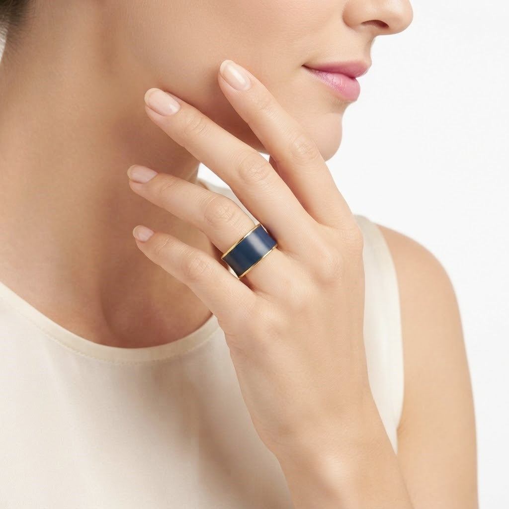 925 STERLING SILVER ENAMELED RING