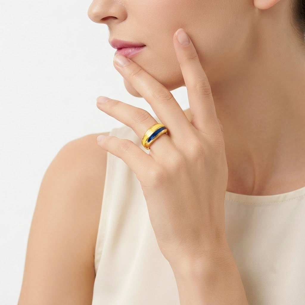 925 STERLING SILVER ENAMELED RING