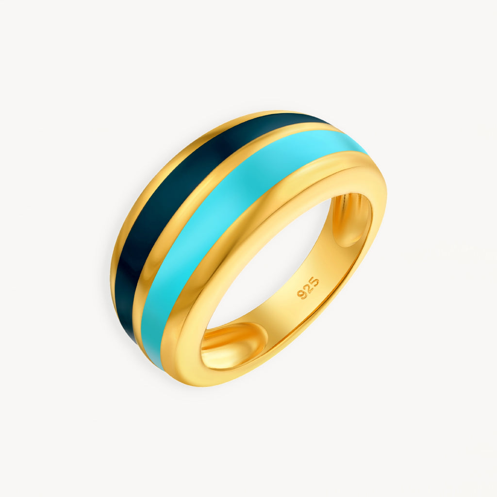 925 STERLING SILVER ENAMELED RING