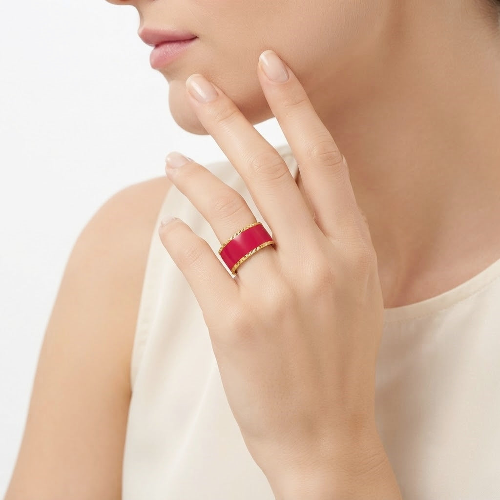 925 STERLING SILVER ENAMELED RING