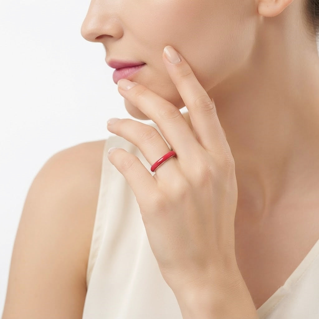 925 STERLING SILVER ENAMELED RING