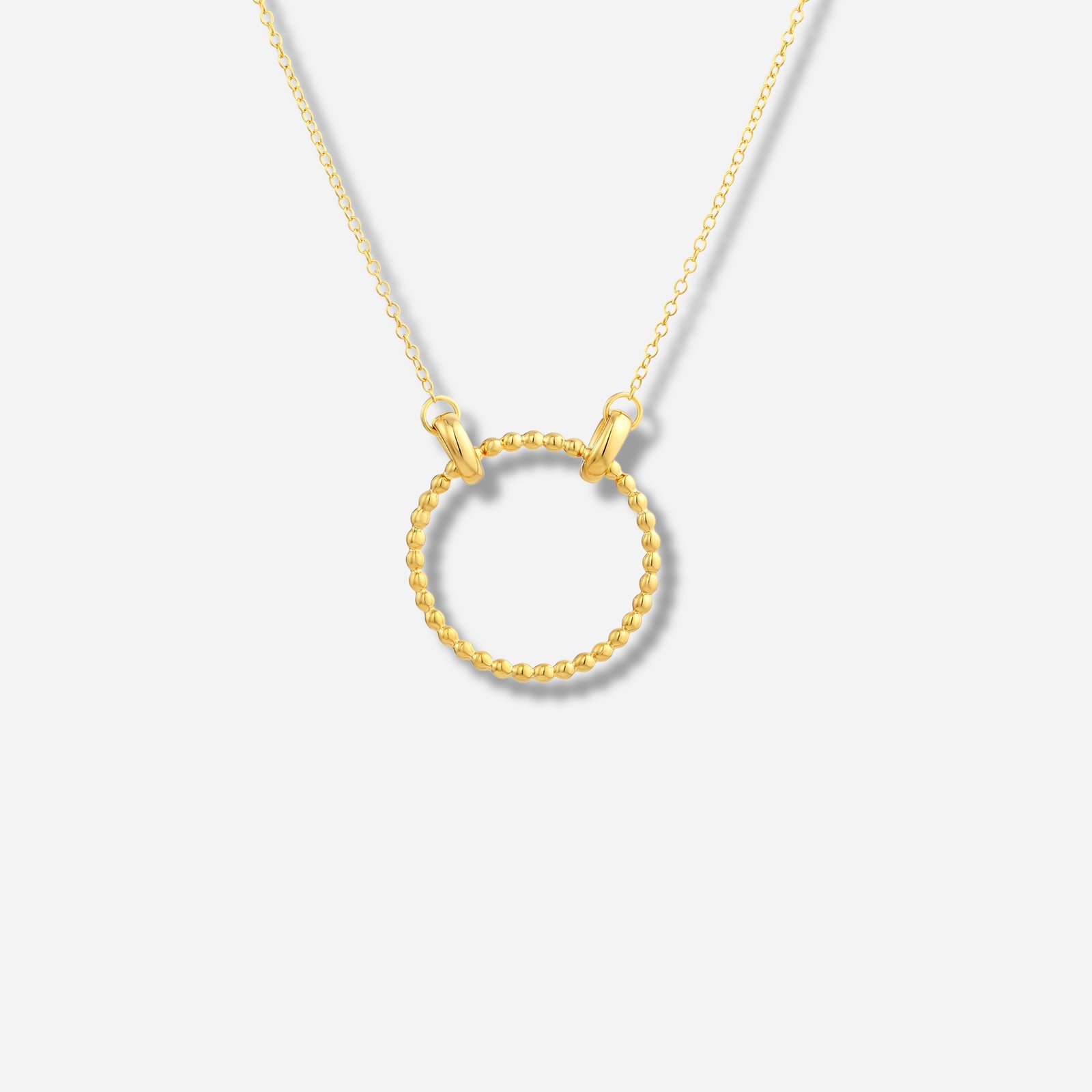 925 STERLING SILVER OPEN BEADED CIRCLE NECKLACE