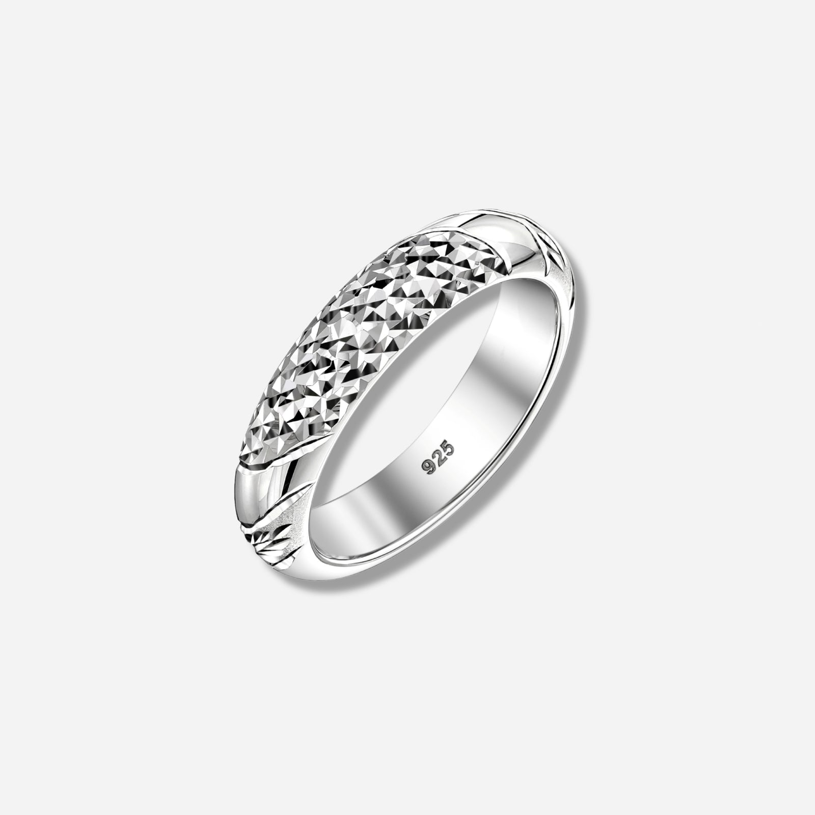 925 STERLING SILVER WITH DIAMOND CUT RING