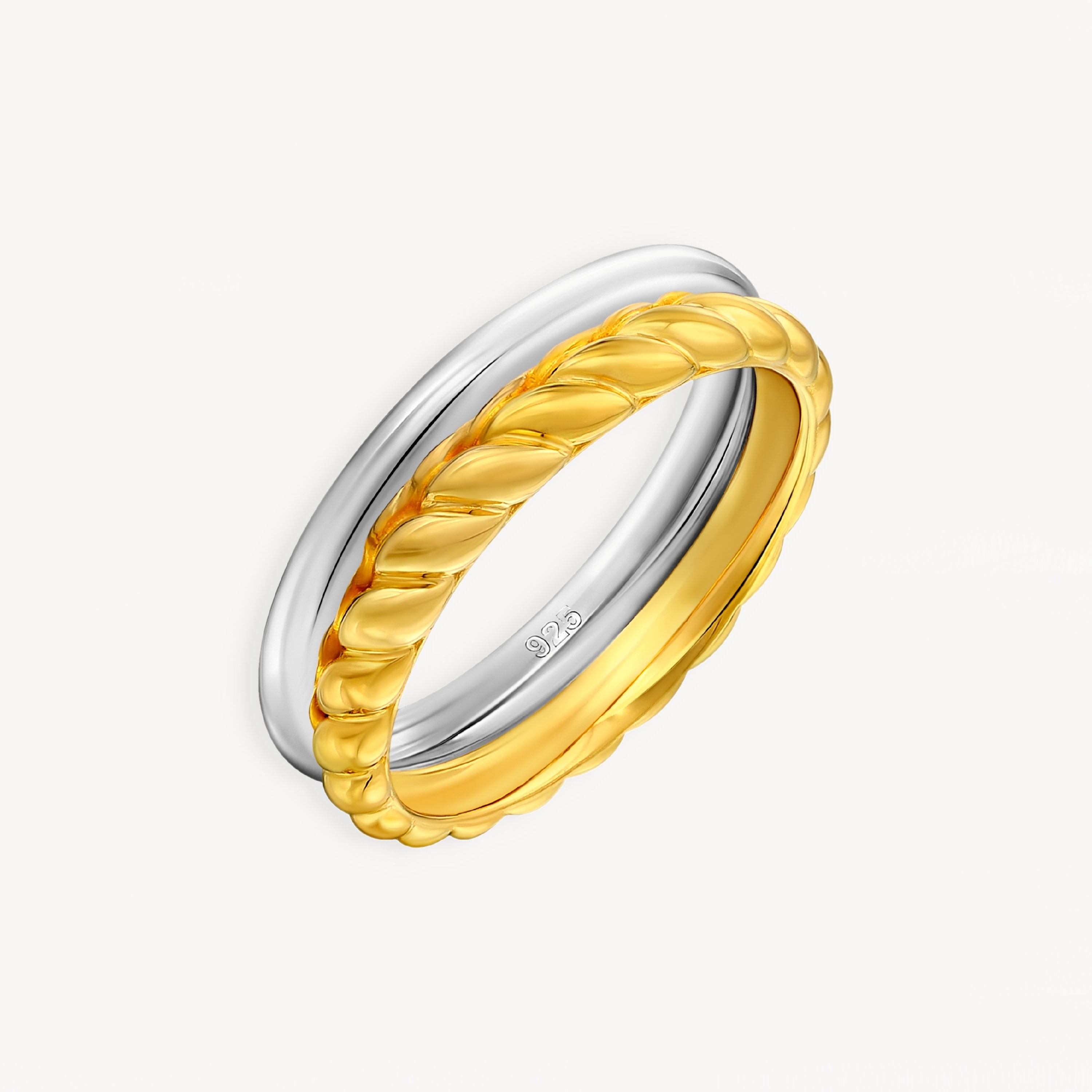 925 STERLING SILVER 2 TONE RING