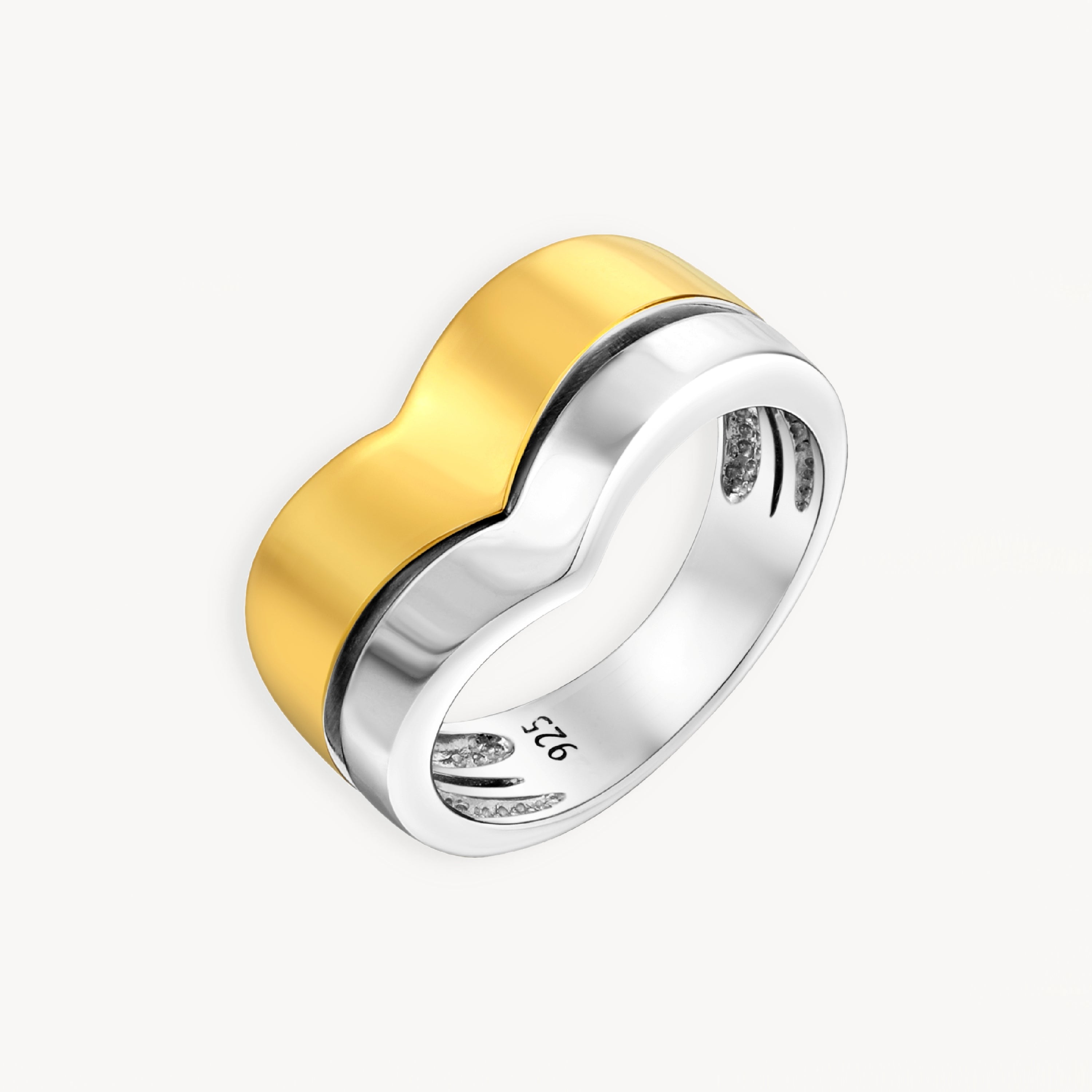 925 STERLING SILVER 2 TONE RING