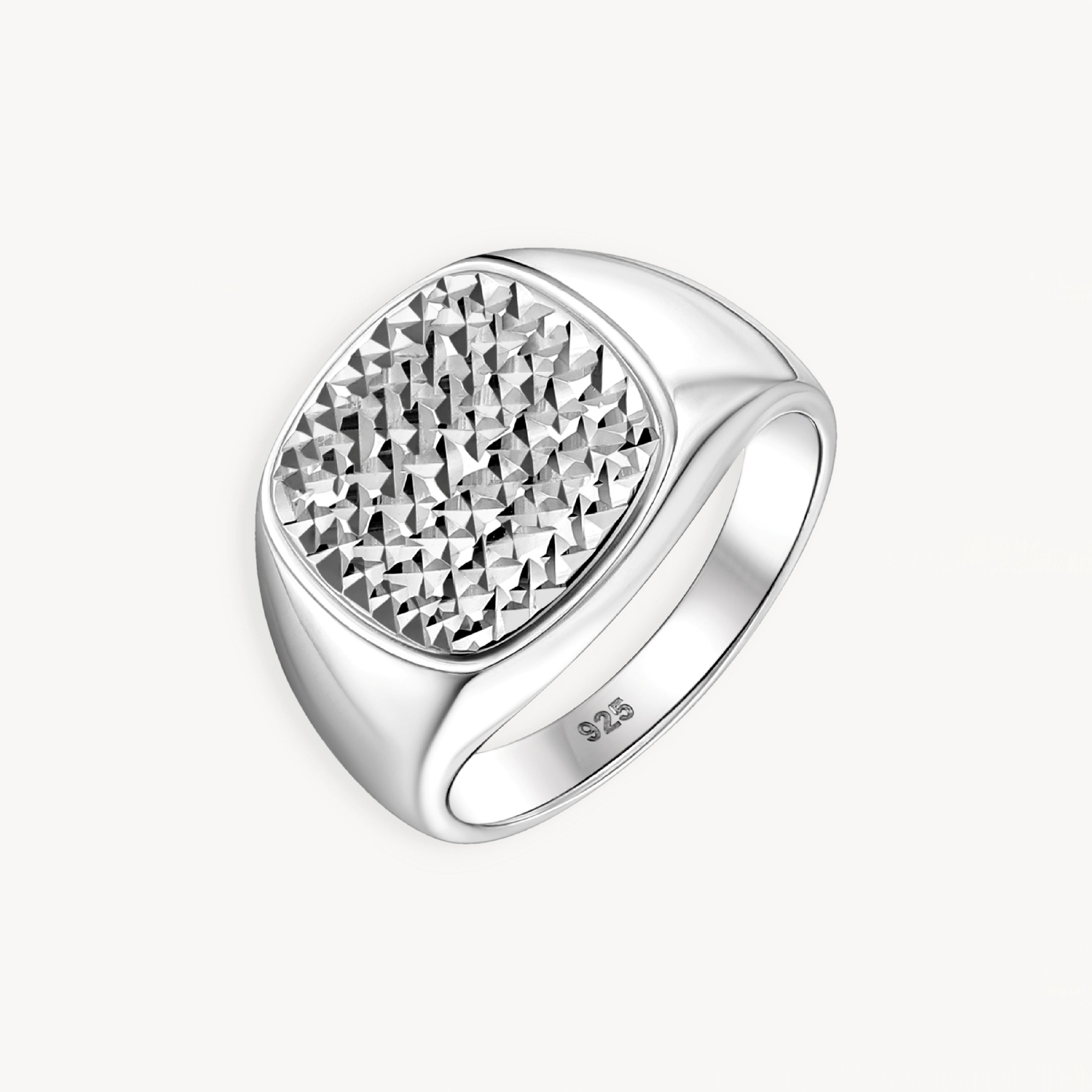 925 STERLING SILVER WITH DIAMOND CUT RING