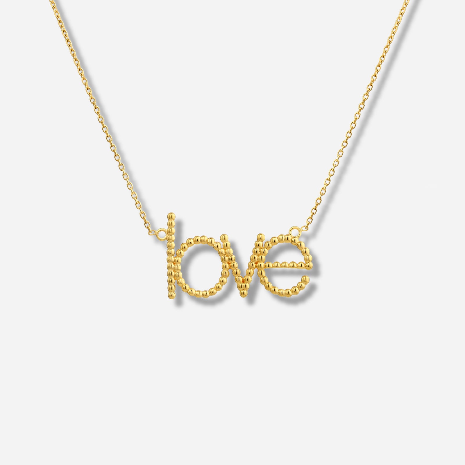 925 STERLING SILVER BEADED WORD "LOVE" NECKLACE