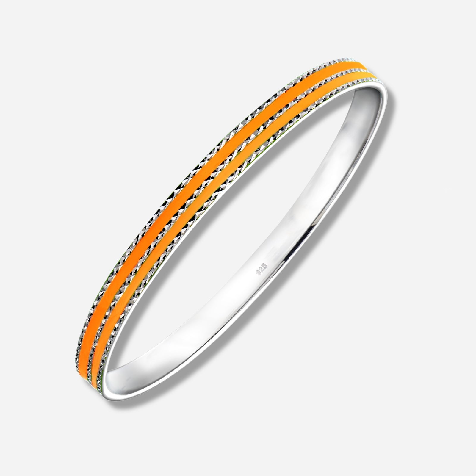 925 STERLING SILVER CLASSIC ENAMEL SLIP ON BANGLE