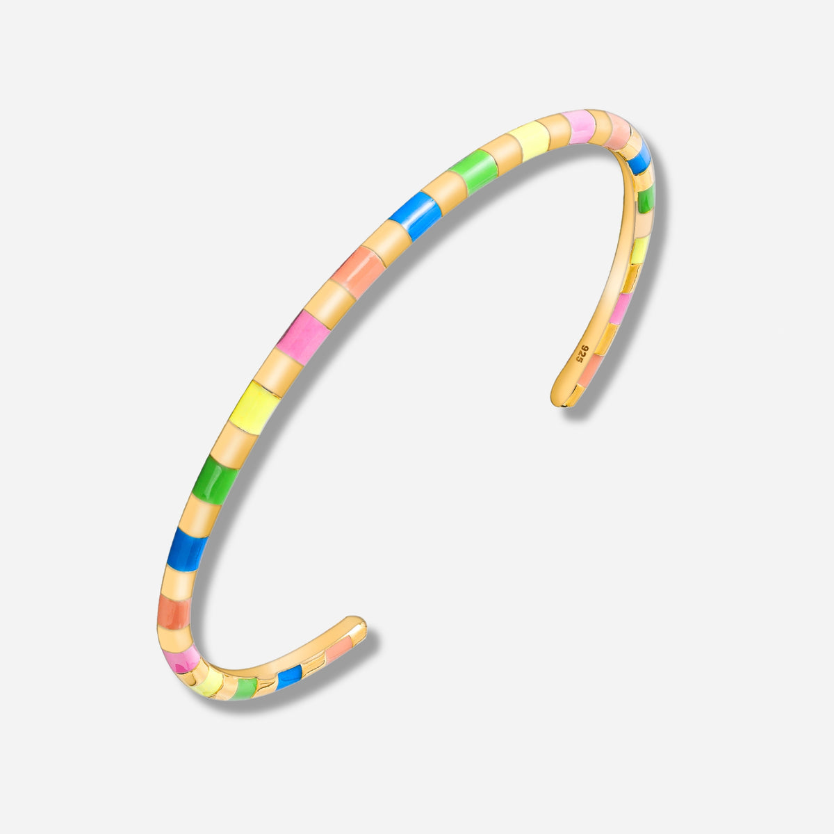 925 STERLING SILVER CLASSIC ENAMEL CUFF BANGLE