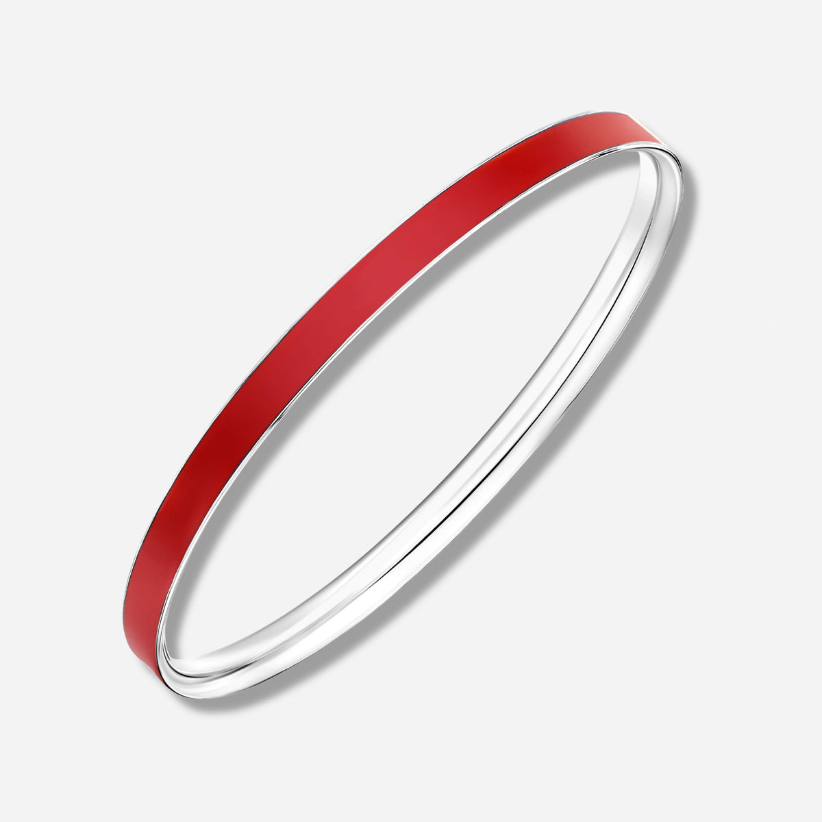 925 STERLING SILVER CLASSIC ENAMEL SLIP ON BANGLE