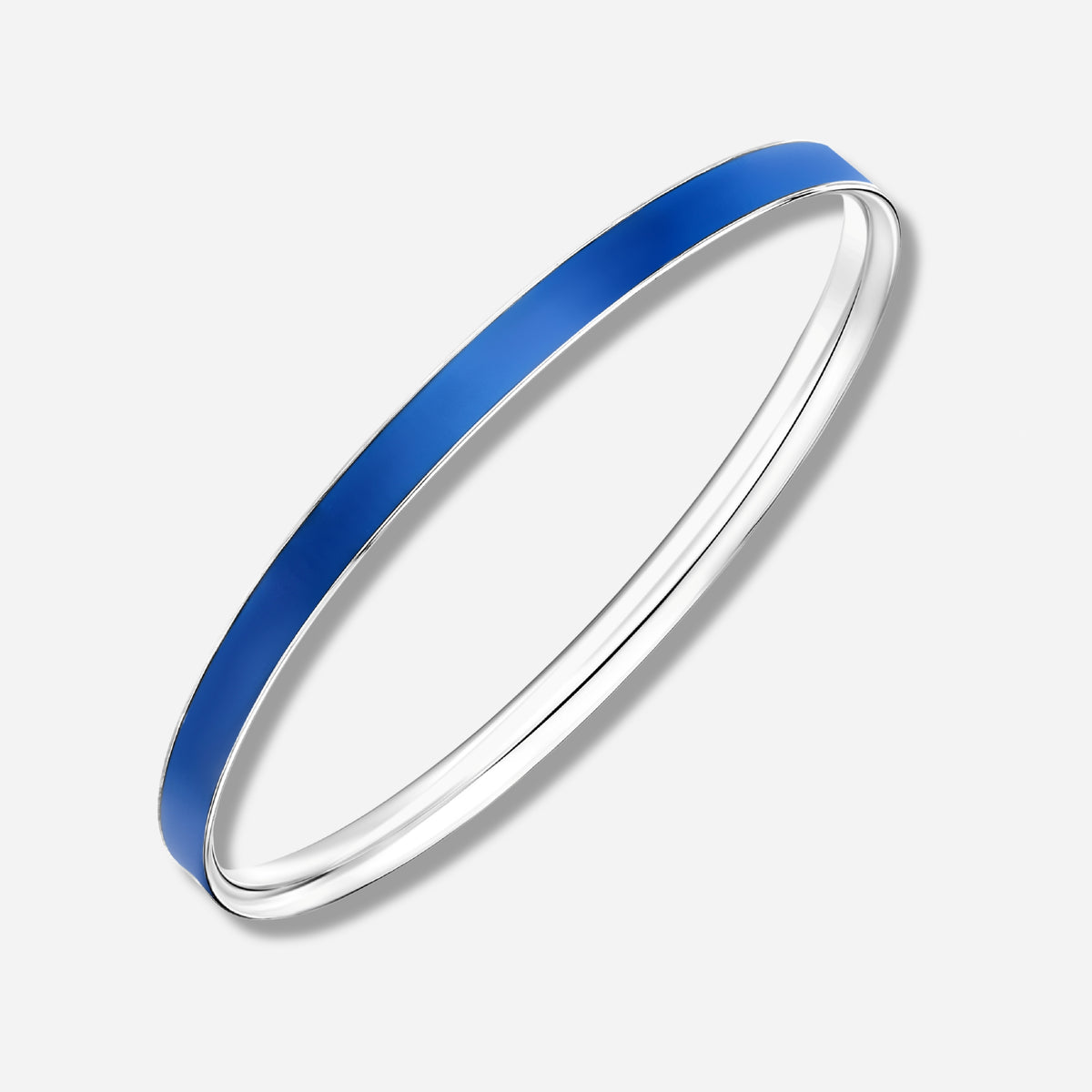 925 STERLING SILVER CLASSIC ENAMEL SLIP ON BANGLE