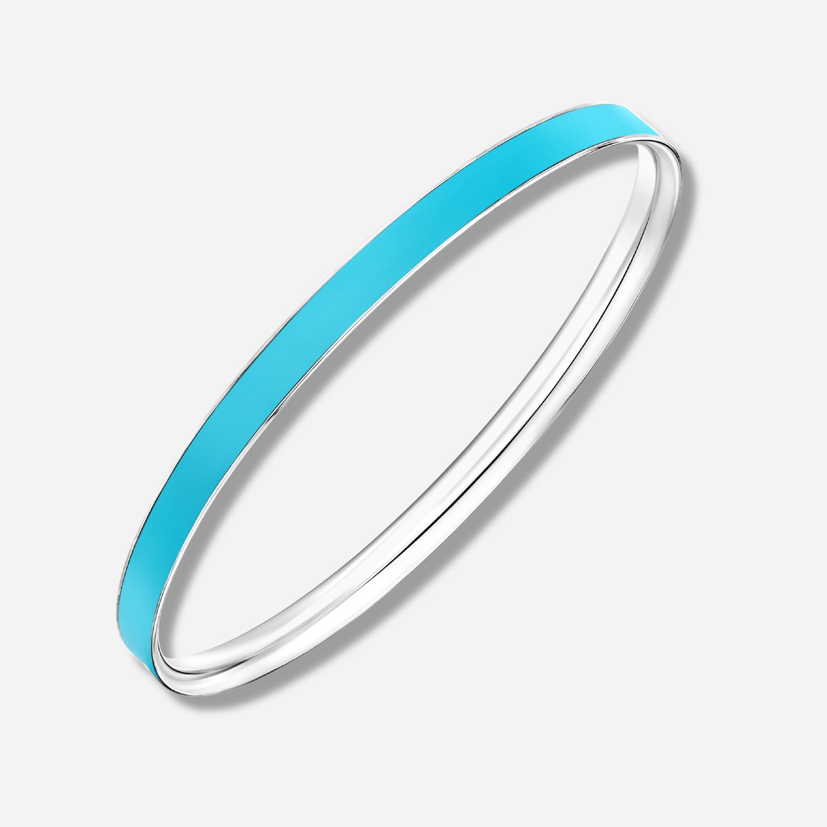 925 STERLING SILVER CLASSIC ENAMEL SLIP ON BANGLE