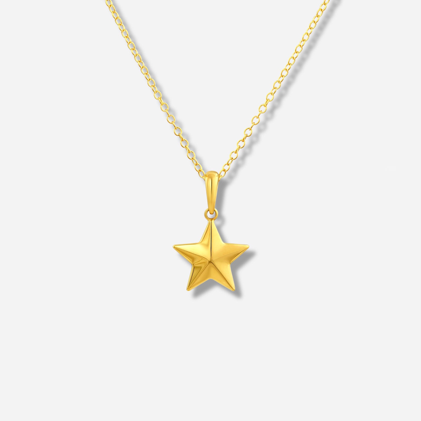 925 STERLING SILVER GOLD STAR PENDANT