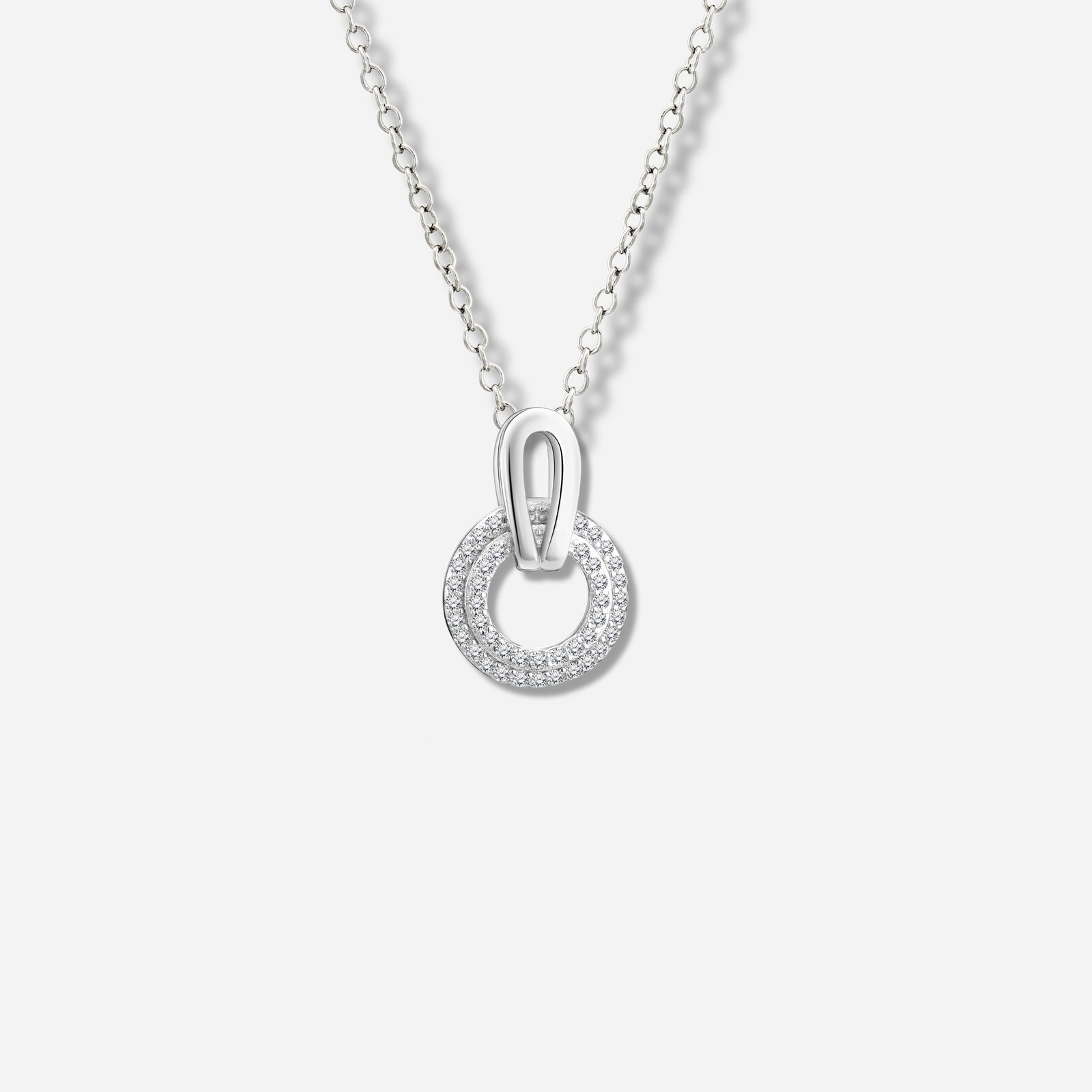 925 STERLING SILVER HALO DANGLED RING PENDANT