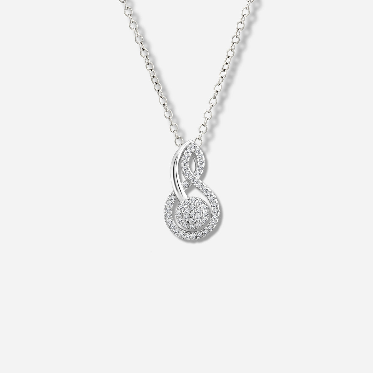 925 STERLING SILVER FANCY SQUASH PAVE PENDANT