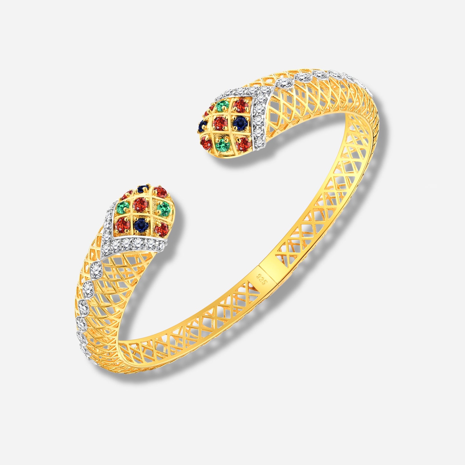 925 STERLING SILVER HINGED LE MESH BANGLE