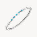 925 STERLING SILVER HINGE BANGLE WITH CUBIC ZIRCONIA
