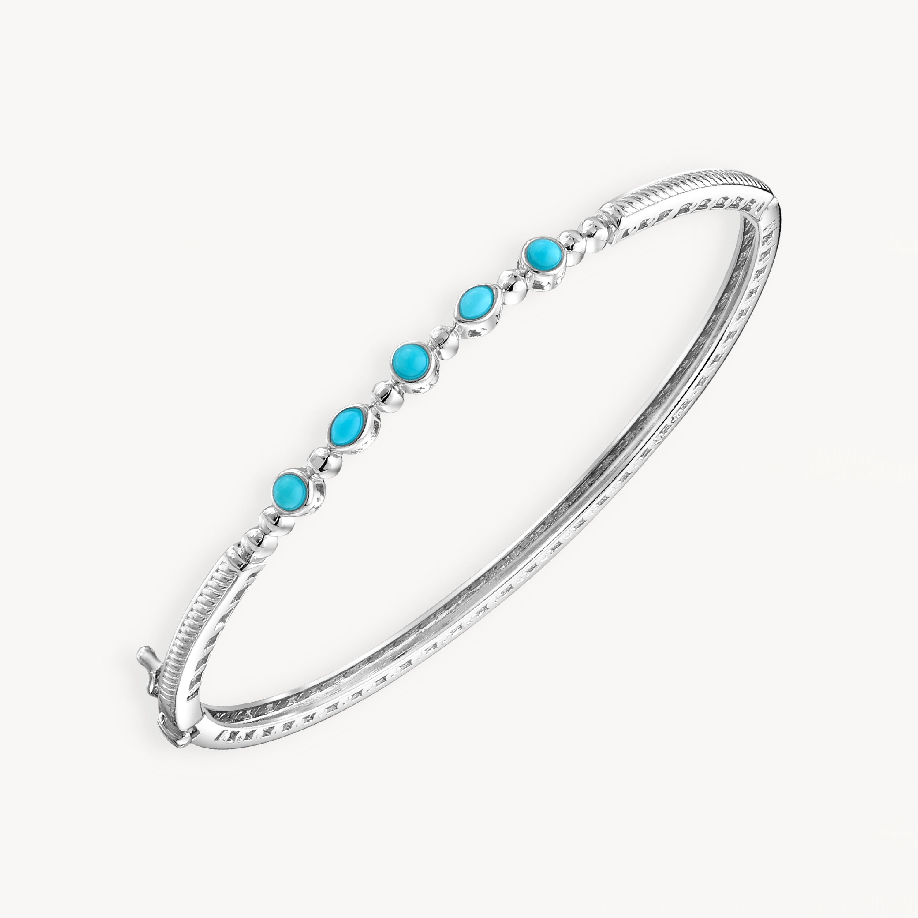 925 STERLING SILVER HINGE BANGLE WITH CUBIC ZIRCONIA