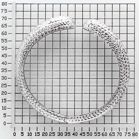 925 STERLING SILVER DIAMOND CUT WITH HINGED BANGLE