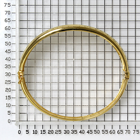 925 STERLING SILVER TWO TONE CLASSIC HINGED BANGLE