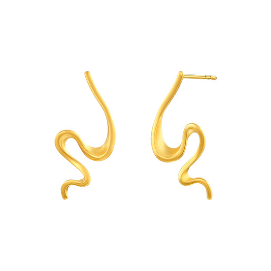 925 STERLING SILVER WITH 14K GOLD PLATED TWISTED SPIRAL EARRINGS