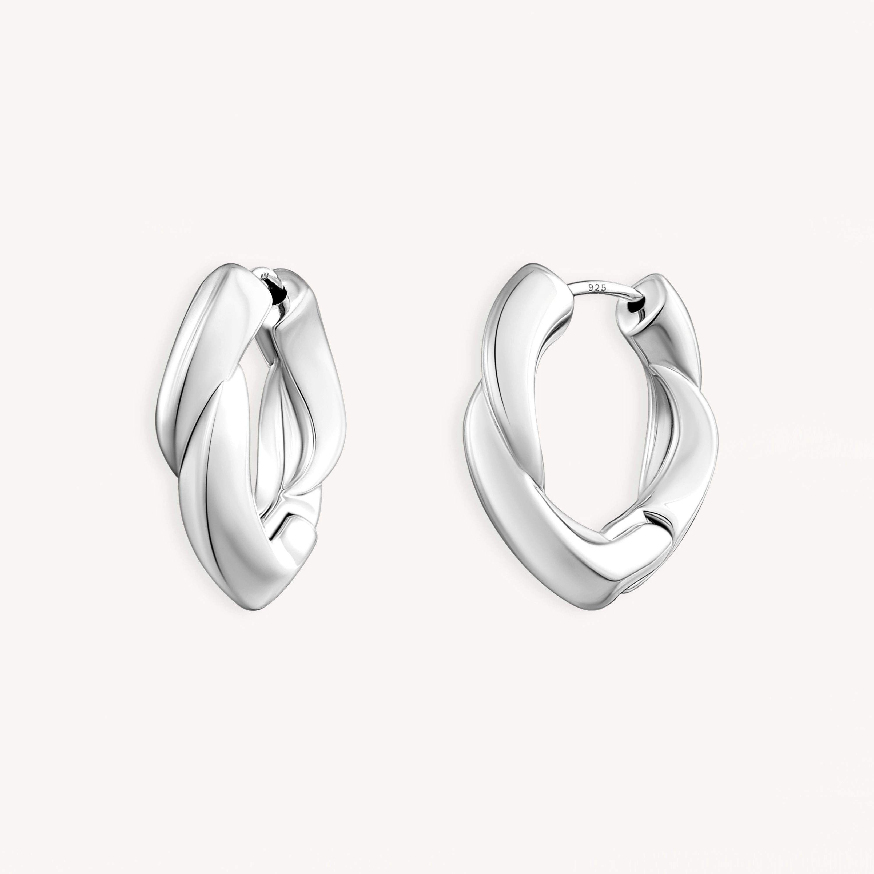 925 STERLING SILVER ELECTROFORM HUGGIE EARRINGS