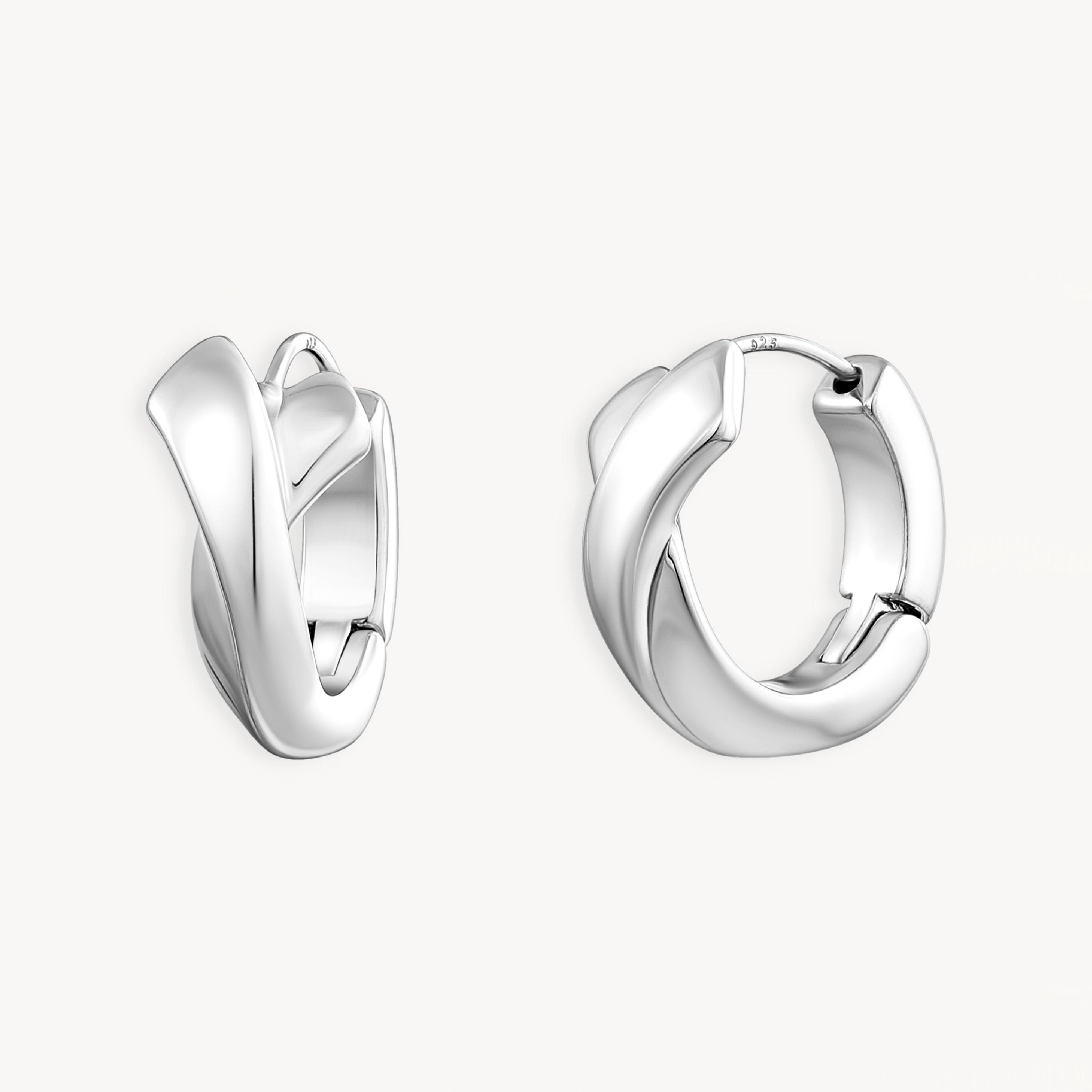 925 STERLING SILVER ELECTROFORM HUGGIE EARRINGS