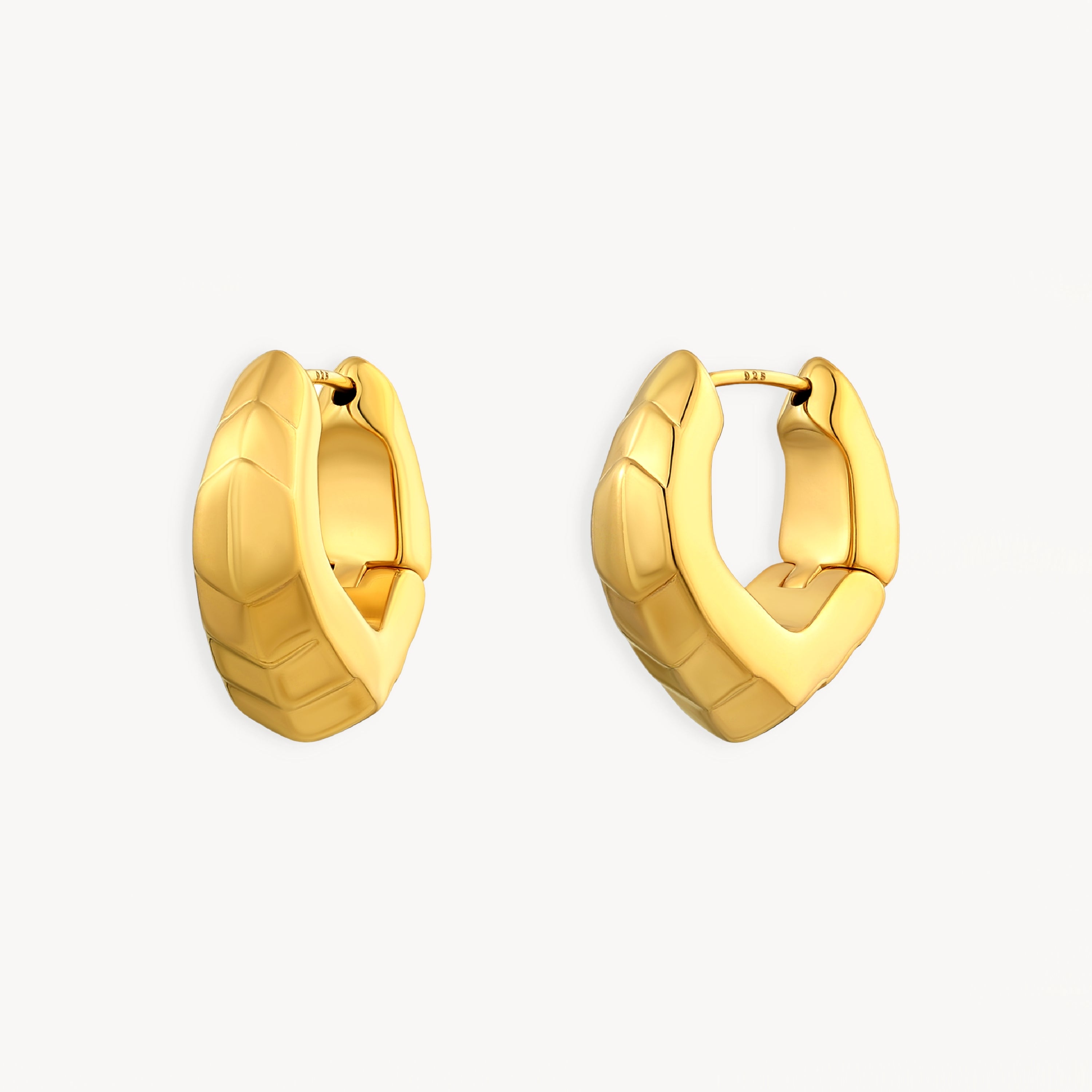 925 STERLING SILVER ELECTROFORM HUGGIE EARRINGS