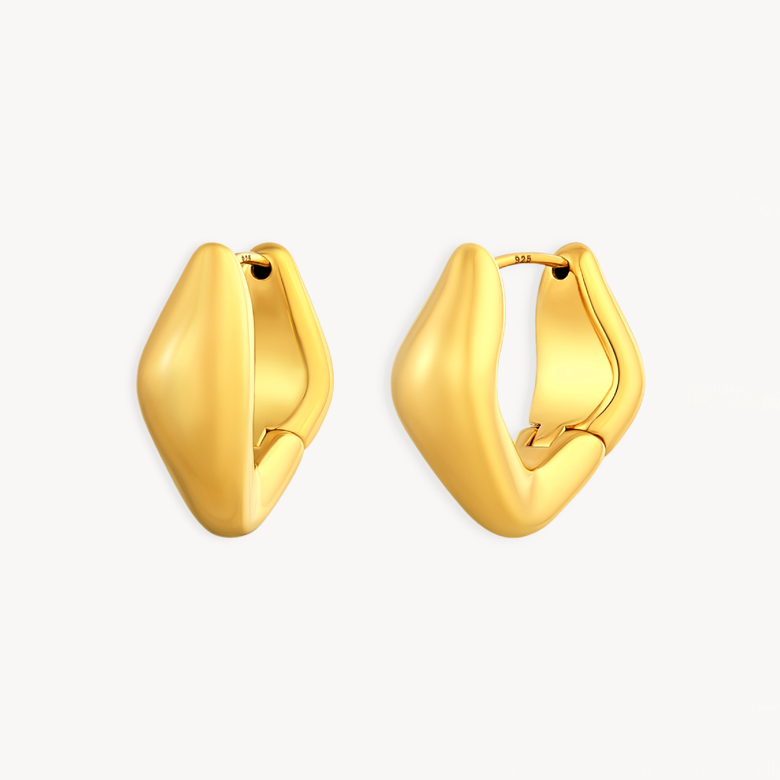 925 STERLING SILVER ELECTROFORM HUGGIE EARRINGS