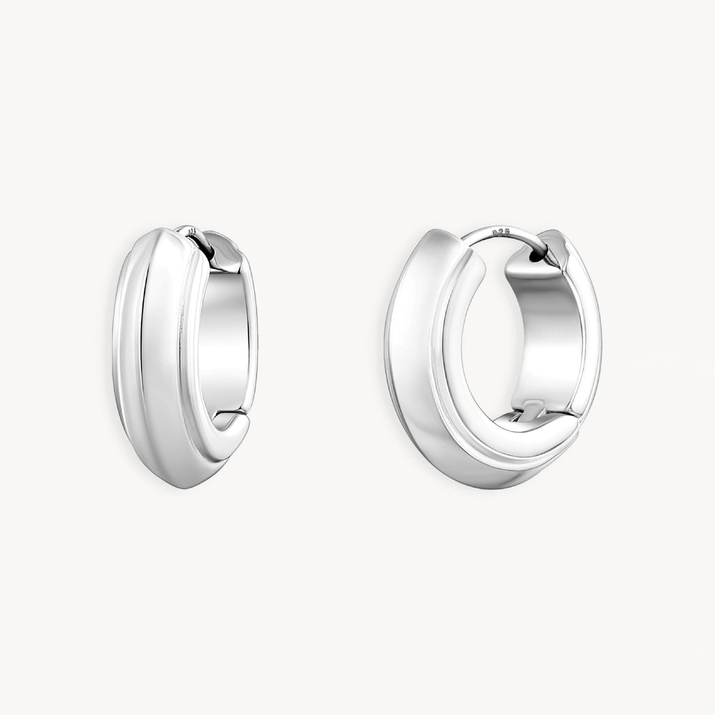 925 STERLING SILVER ELECTROFORM HUGGIE EARRINGS