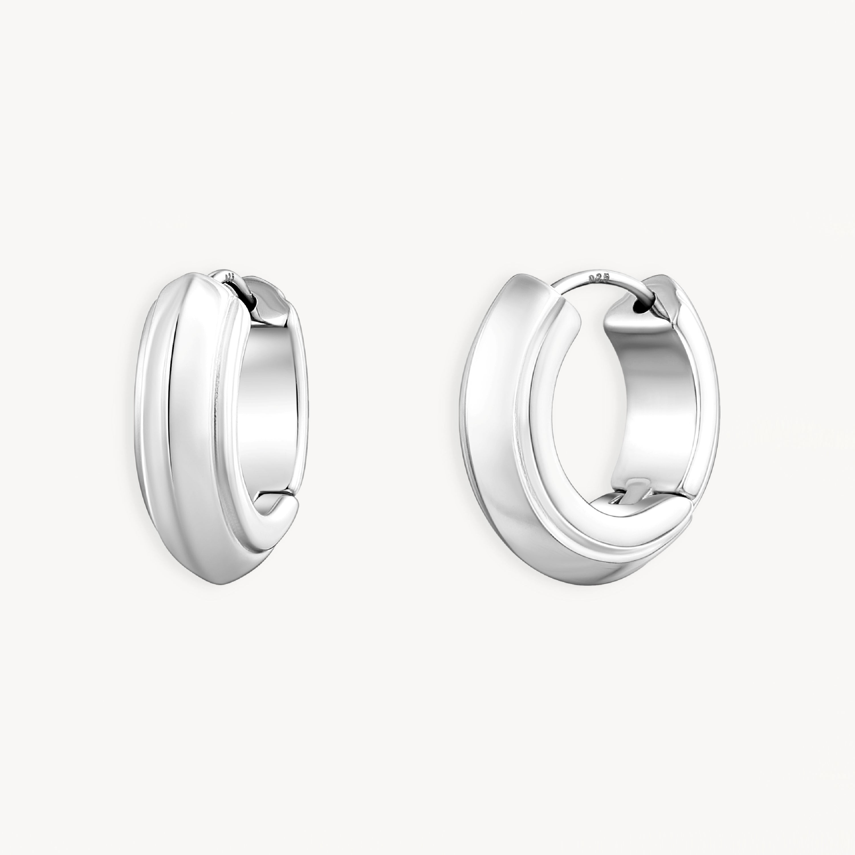 925 STERLING SILVER ELECTROFORM HUGGIE EARRINGS