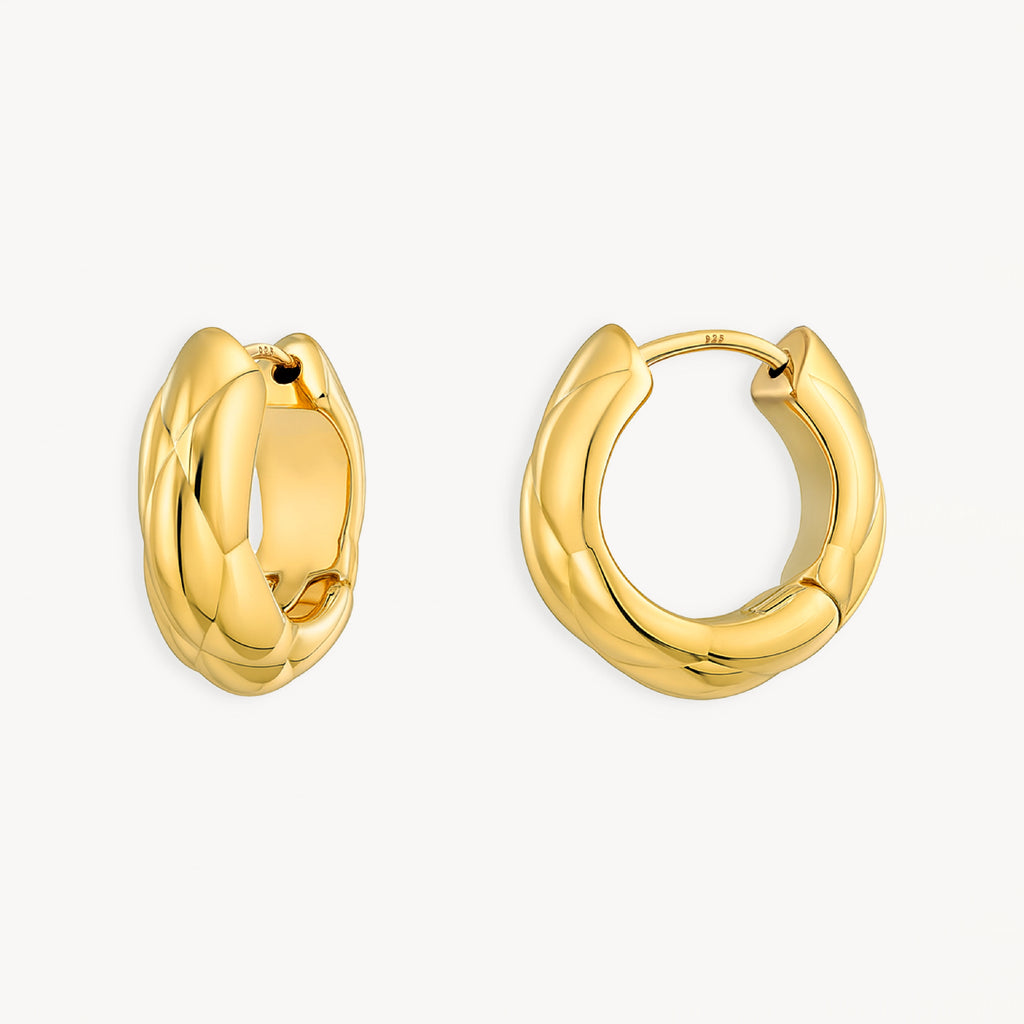 925 STERLING SILVER ELECTROFORM HUGGIE EARRINGS