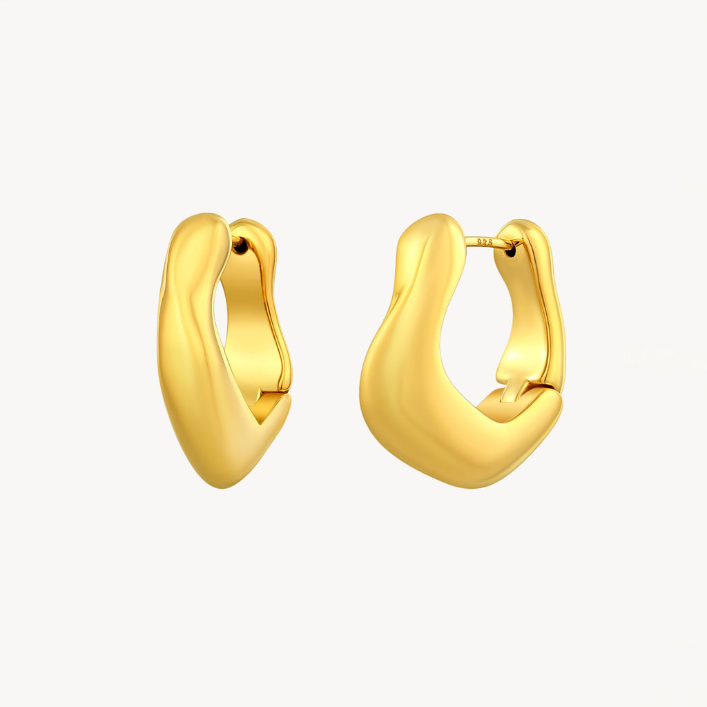 925 STERLING SILVER ELECTROFORM HUGGIE EARRINGS