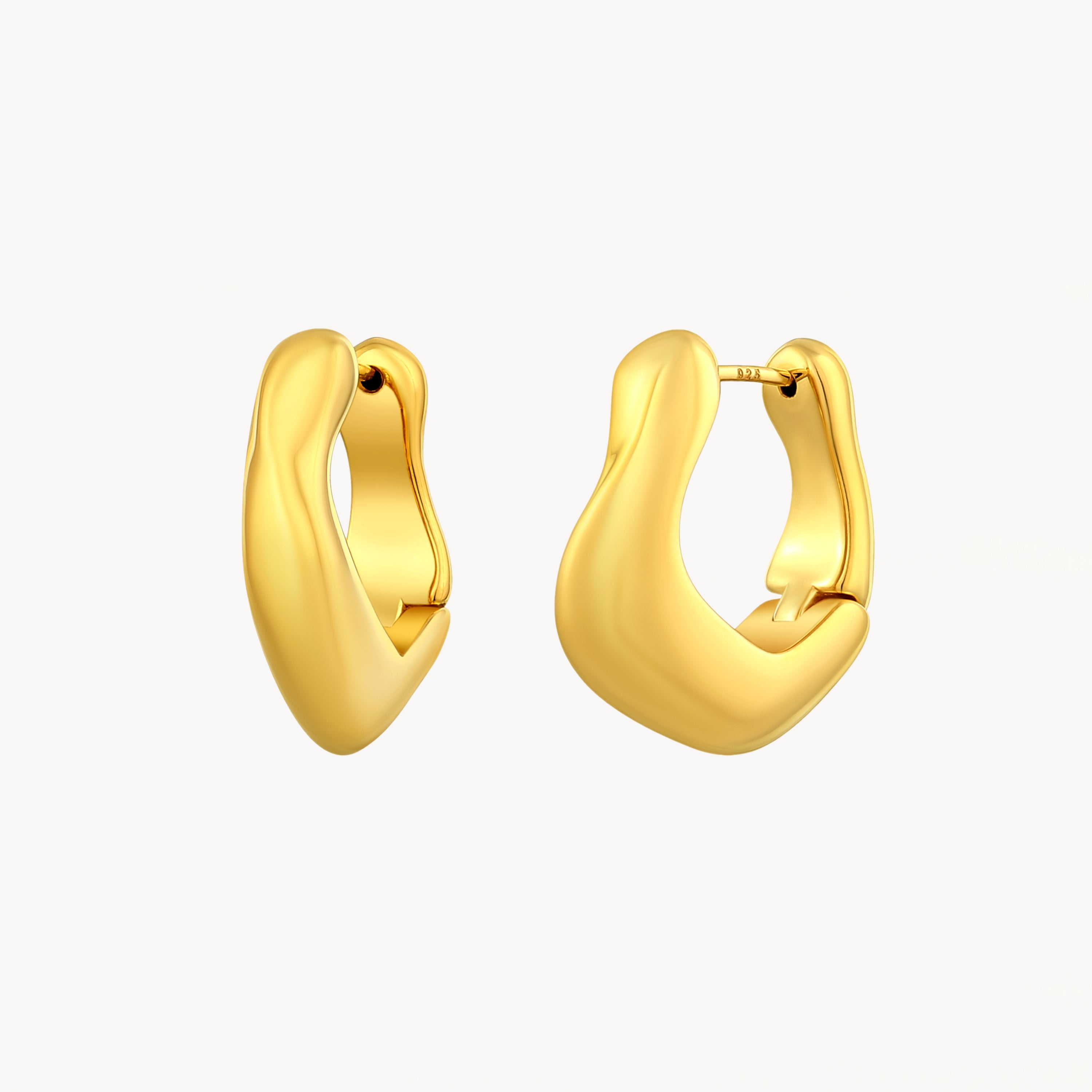 925 STERLING SILVER ELECTROFORM HUGGIE EARRINGS