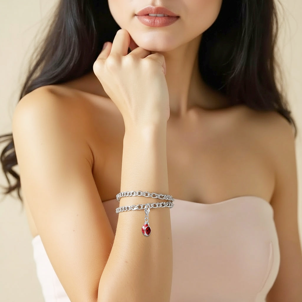 925 STERLING SILVER LITTLE LADYBUG ENAMEL CHARM F11835