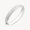 925 STERLING SILVER DIAMOND CUT TUBE HINGED BANGLE