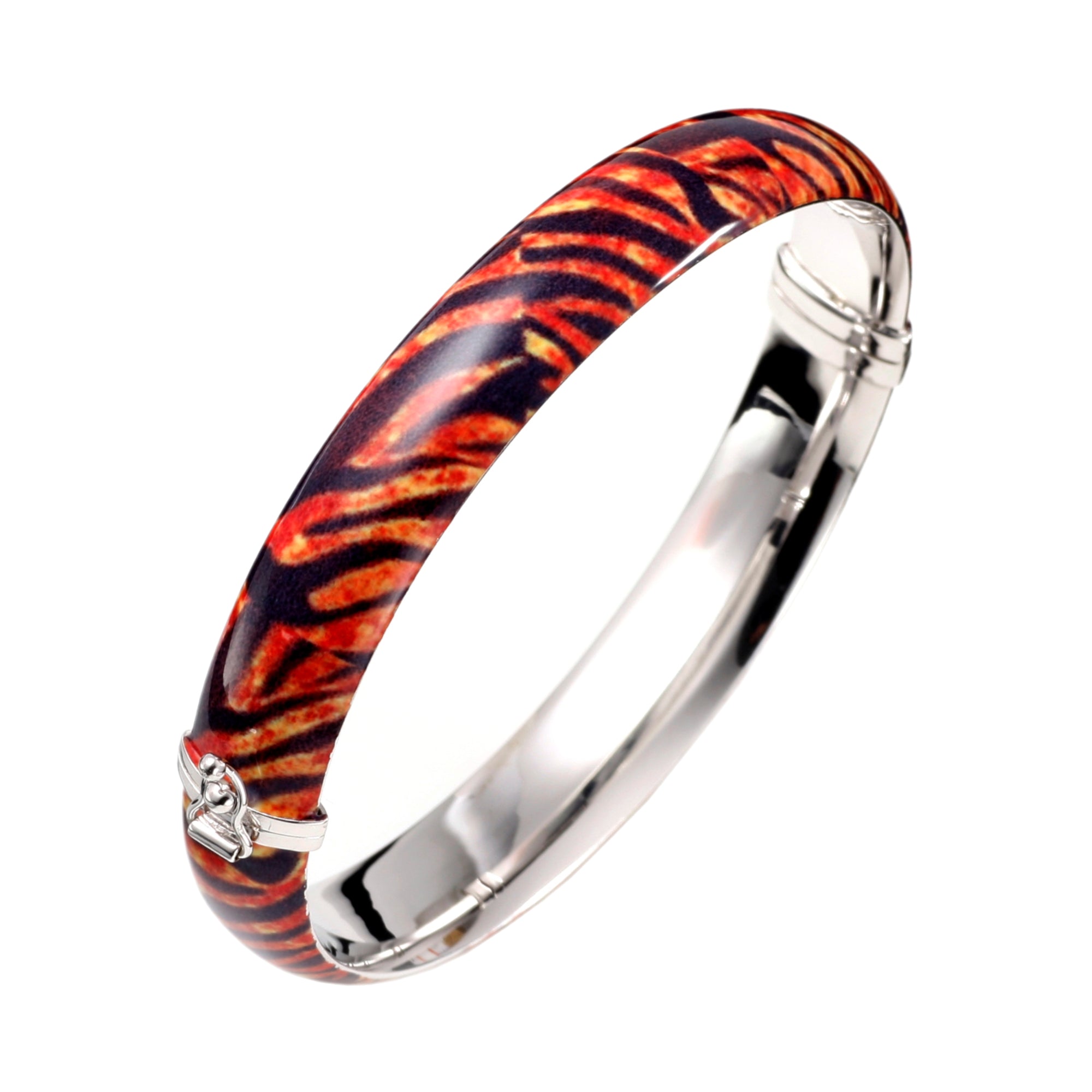 925 STERLING SILVER HEAT TRANSFER HINGED BANGLE