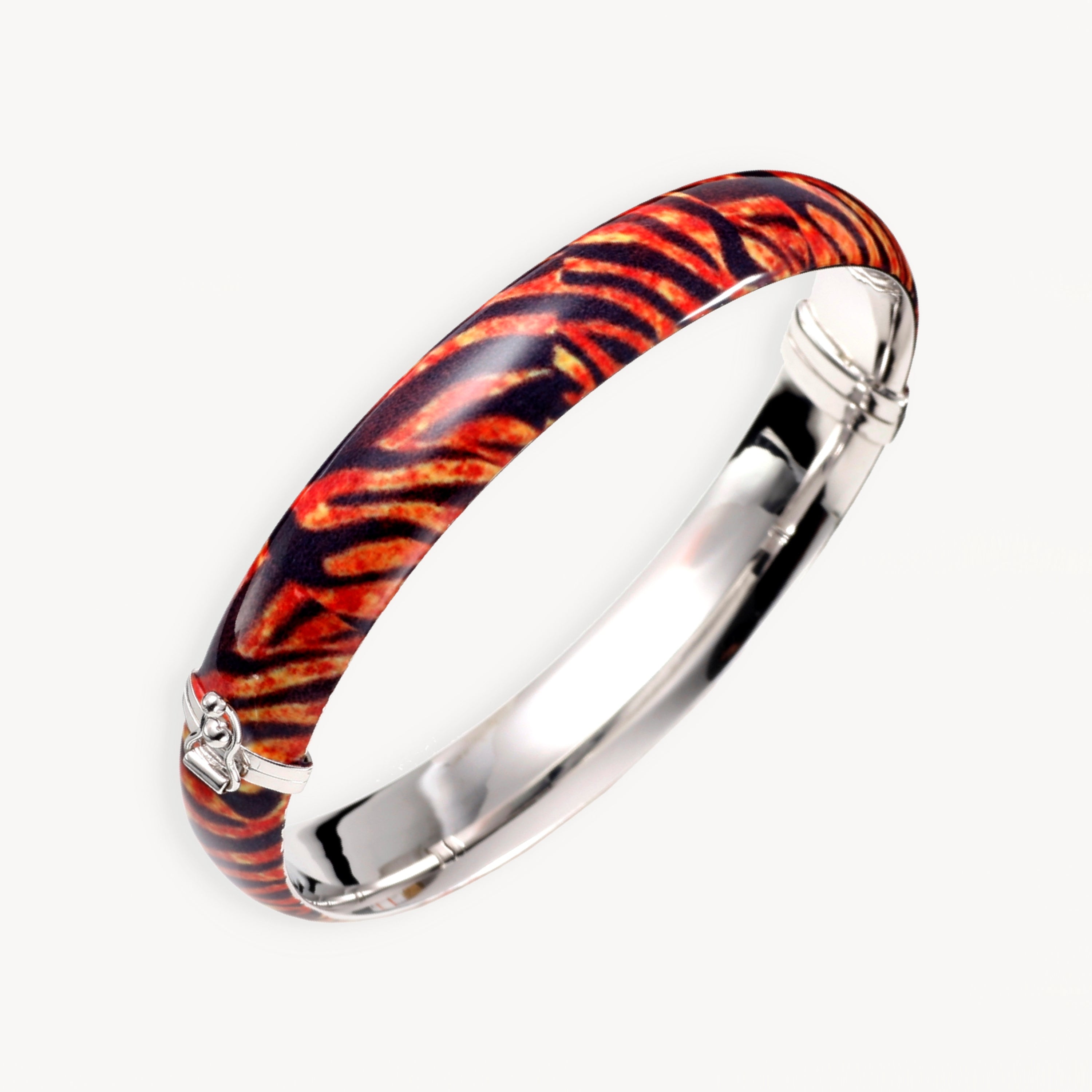 925 STERLING SILVER HEAT TRANSFER HINGED BANGLE