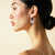 925 STERLING SILVER BACK TO BACK OPEN DROP SHAPE DIAMOND CUT HOOP EARRINGS