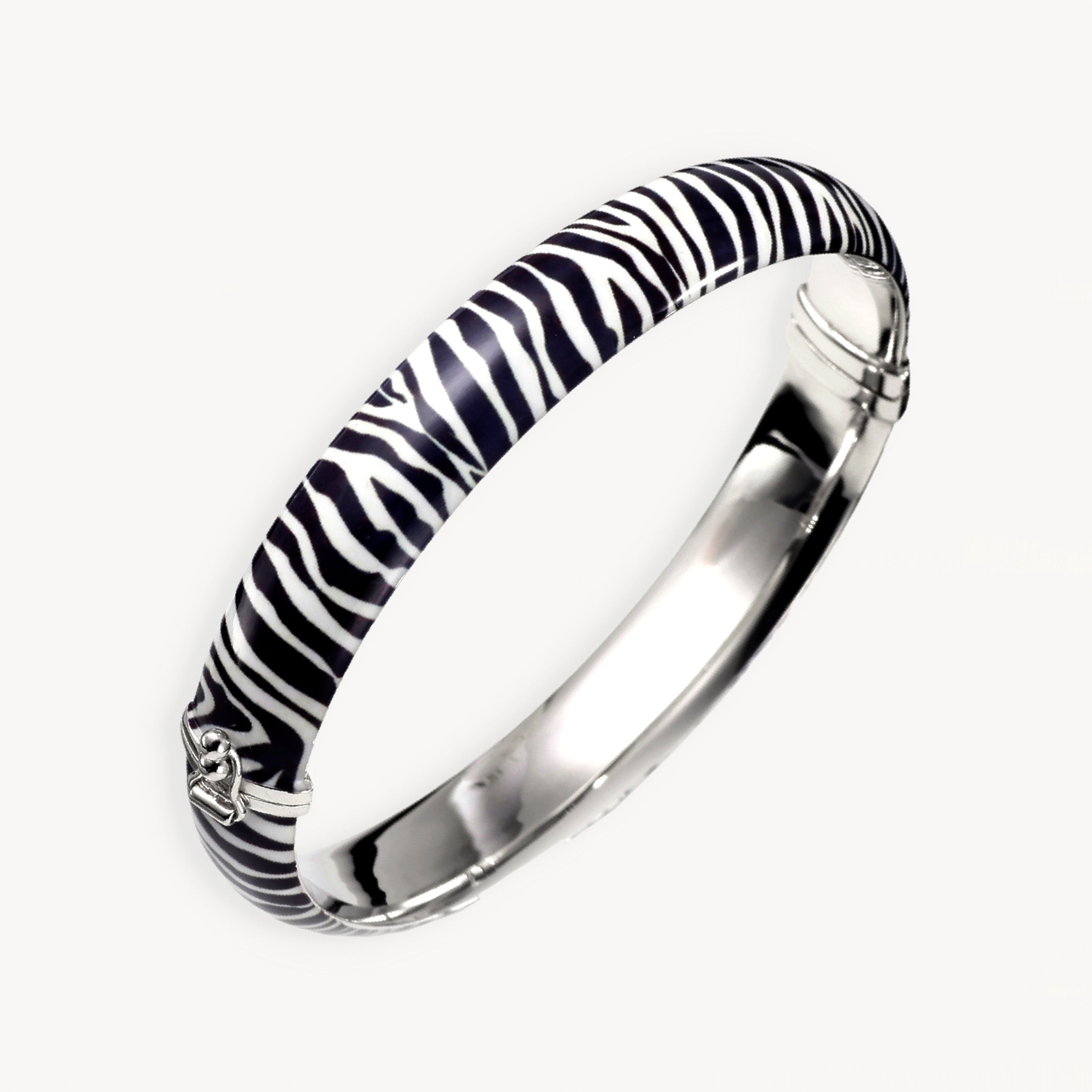 925 STERLING SILVER HEAT TRANSFER HINGED BANGLE