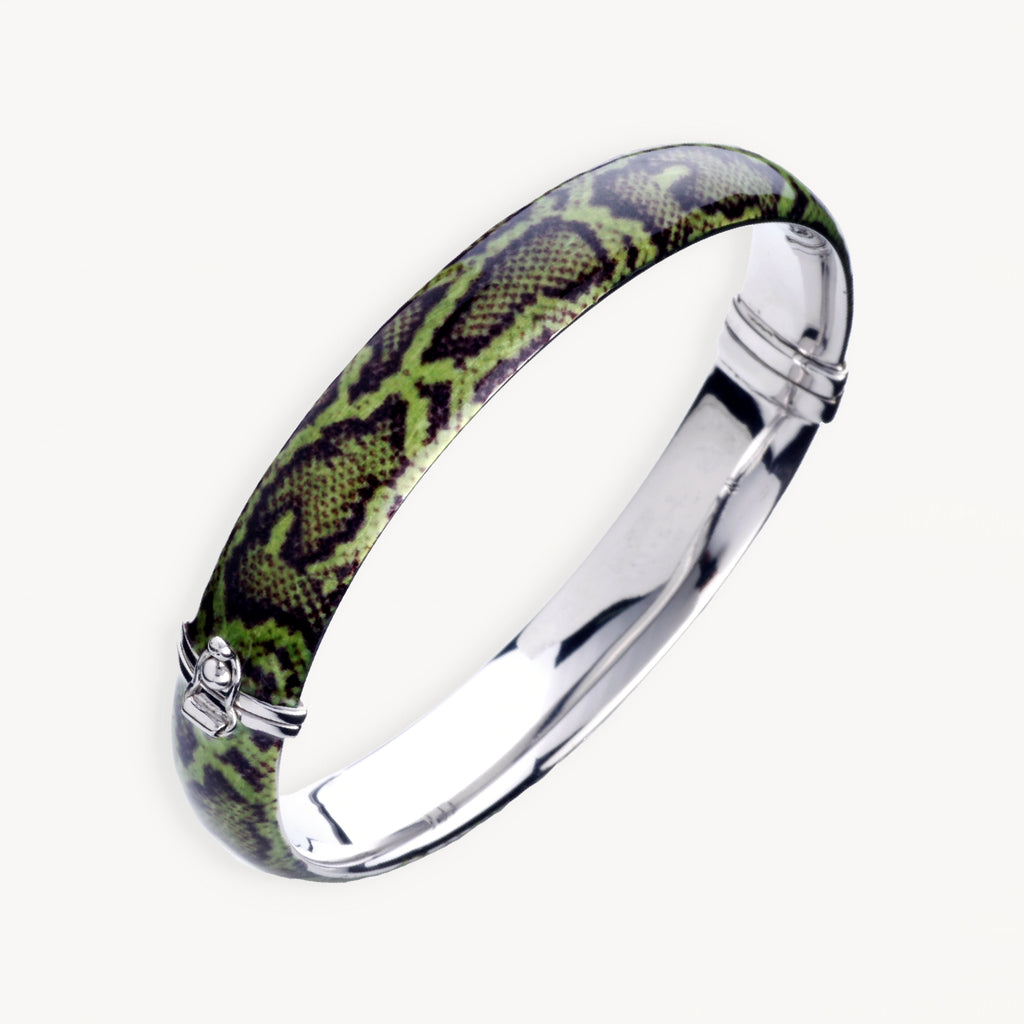 925 STERLING SILVER HEAT TRANSFER HINGED BANGLE