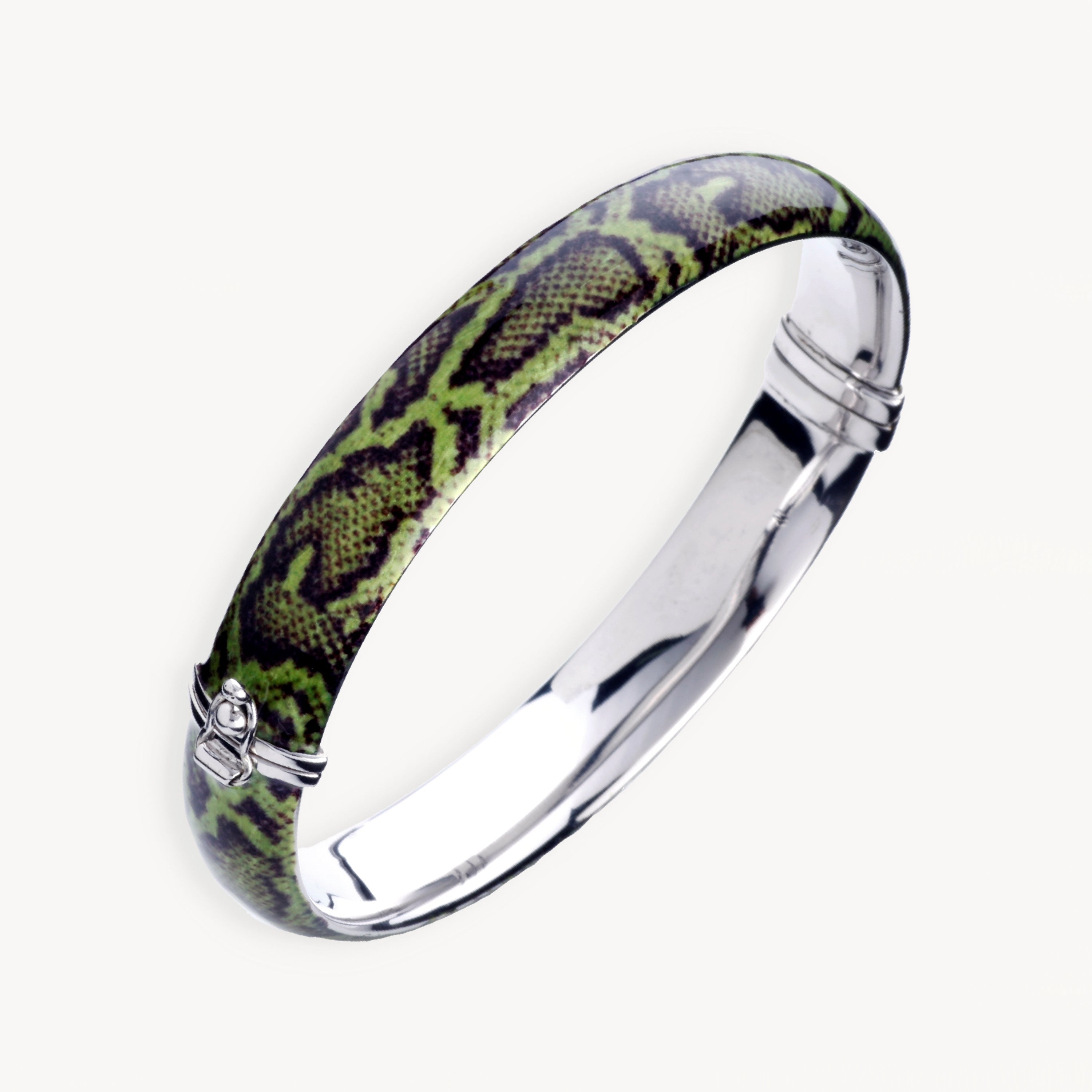 925 STERLING SILVER HEAT TRANSFER HINGED BANGLE