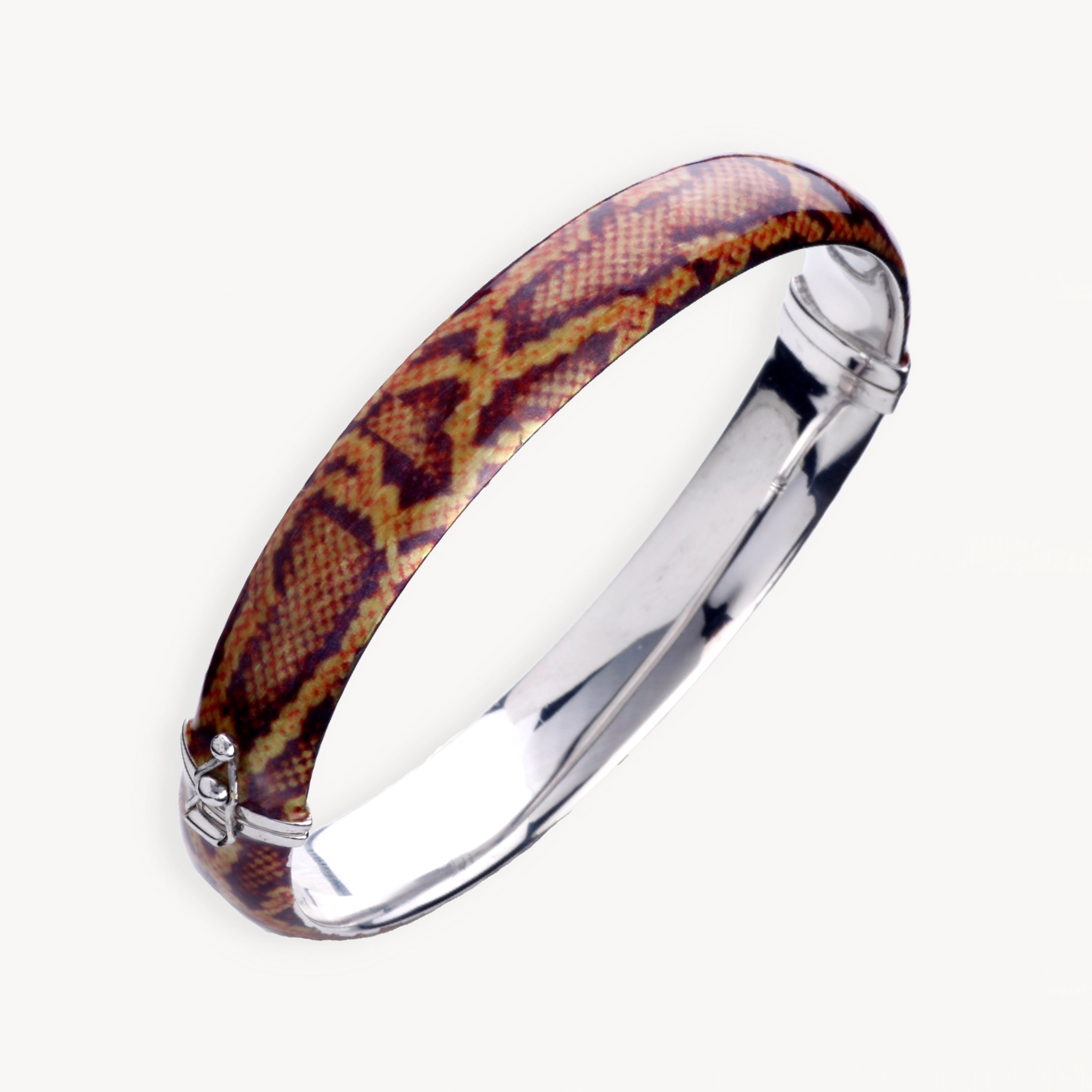 925 STERLING SILVER HEAT TRANSFER HINGED BANGLE