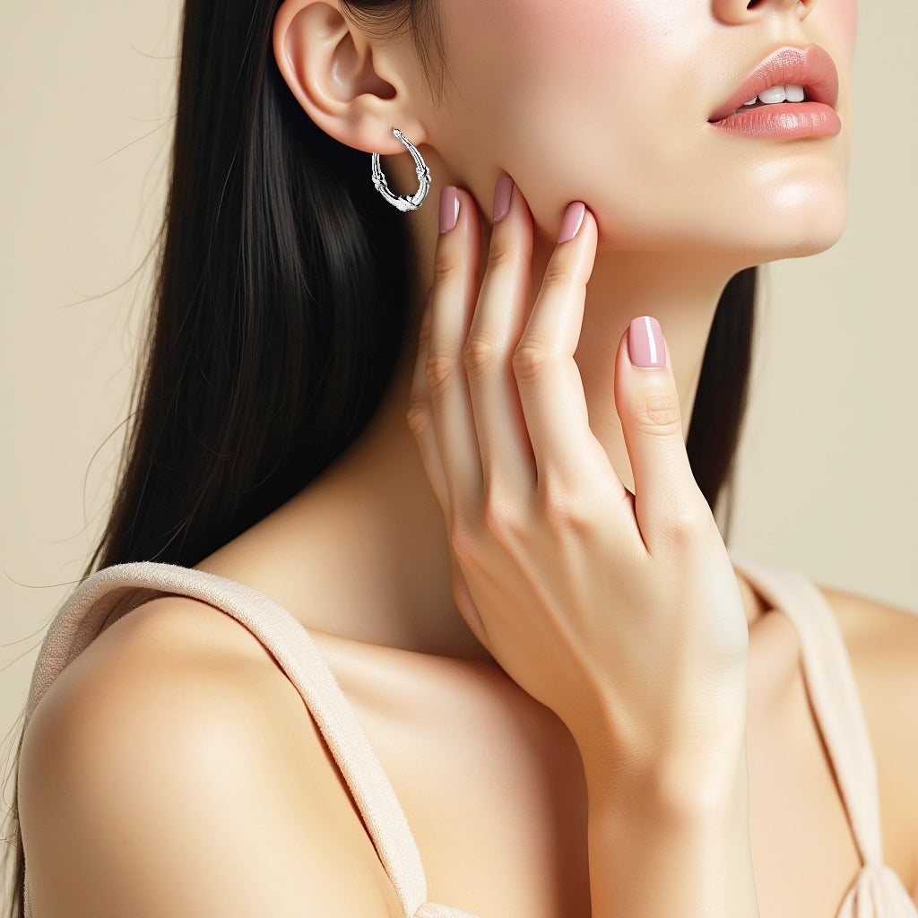 925 STERLING SILVER 25.0 MM. BACK TO BACK "X" ON HOOP CREOLE EARRINGS F36357