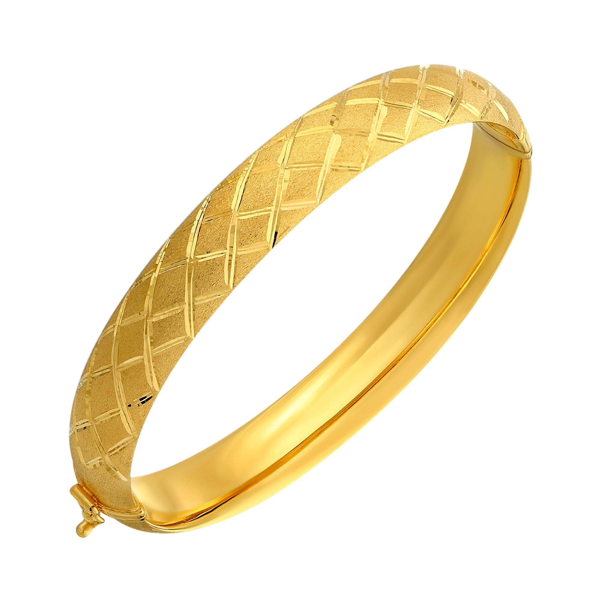 925 STERLING SILVER DIAMOND CUT TUBE HINGED BANGLE