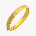 925 STERLING SILVER DIAMOND CUT TUBE HINGED BANGLE