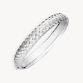 925 STERLING SILVER DIAMOND CUT TUBE HINGED BANGLE